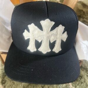 Chrome Hearts Triple Cross Calf hair Trucker Hat